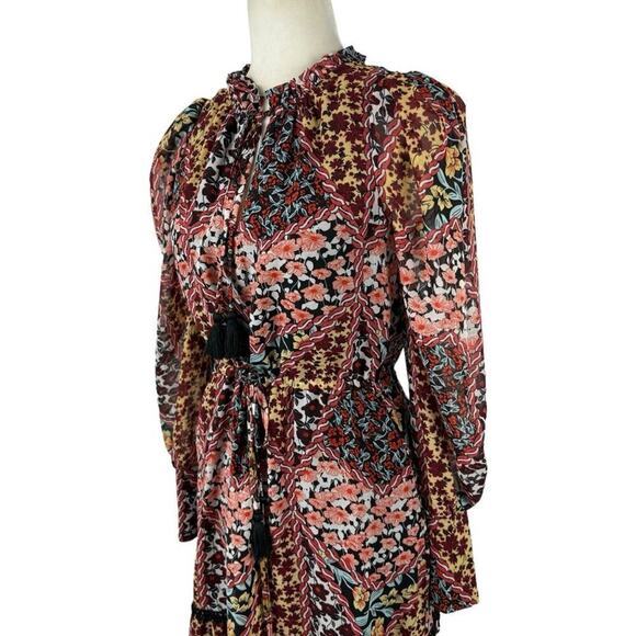 NWT Allison NY Gigi Maxi Dress Floral Patchwork Long Sleeve Bohemian Size Small - Picture 3 of 16